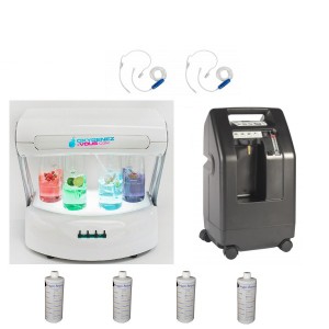 Paketet oxygen VIP1 med syre generator 5 Bar l/min, syre station och inhalatorer hjälmar