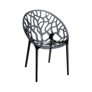 PREZIDEAZA scaun policarbonat Black Crystal Clear