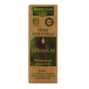 BIO AROMA PHYTOSUN essential oil of geranium Egyptian (Pelargonium graveolens BIO) 5ml bottle
