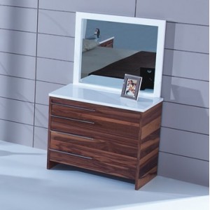 Meuble de chambre COMMODE AMERICA Noyer Commode + Miroir America