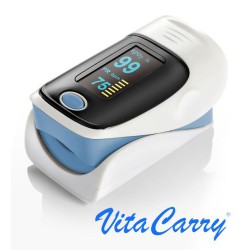 Oximeter blau Puls Herzfrequenz-Monitor mit Bedienungsanleitung in Französisch - Am Puls und Sauerstoffsättigung (SpO2)