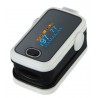 Vinger Oximeter-pulse SPO2 & hartslagmeter wit - batterijen, Holster in SILICONE bescherming/opslag/vervoer