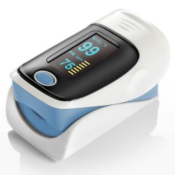 MAYMOC punta delle dita Pulsossimetro Home Healthcare e Fitness Monitor (blu)