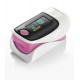 Oxímetro de pulso rosado. Dispositivo médico de diagnóstico y monitoreo del estado de salud para medir la tasa de