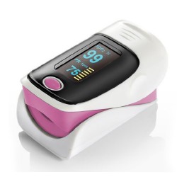 Evanmore Colour Finger Pulse Oximeter Ox Blood Oxygen Heart Pulse Rate Monitor with 4 Display Directions (pink)