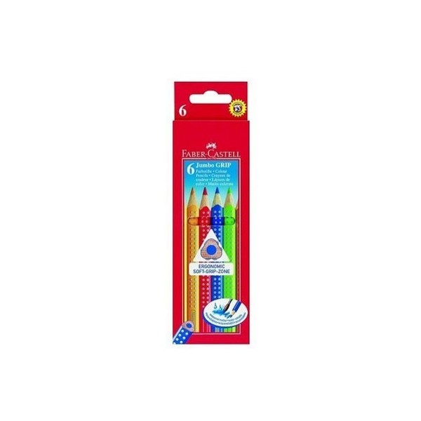 Crayons De Couleur Triangulaires Jumbo Faber-Castell - Boîte De 24 - Mine 5,4mm - Pour Enfants Dès 3 Ans - 10
