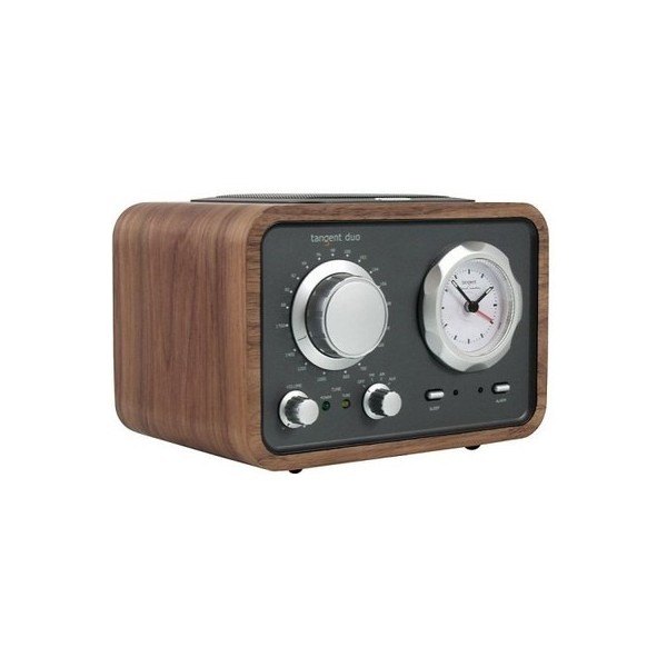 Tangent Duo Clock Radio - Analog Tuner, Mechanical Display, Snooze Alarm